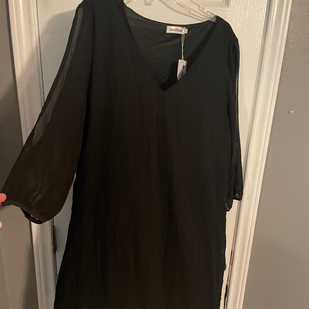 Black slip dress